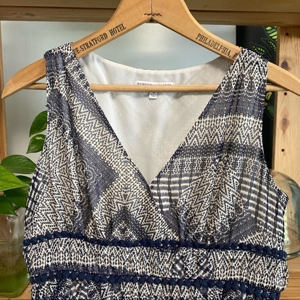 Rebecca Minkoff Lucille Sleeveless Blue and Cream Printed Dress 0 - Picture 12 of 16